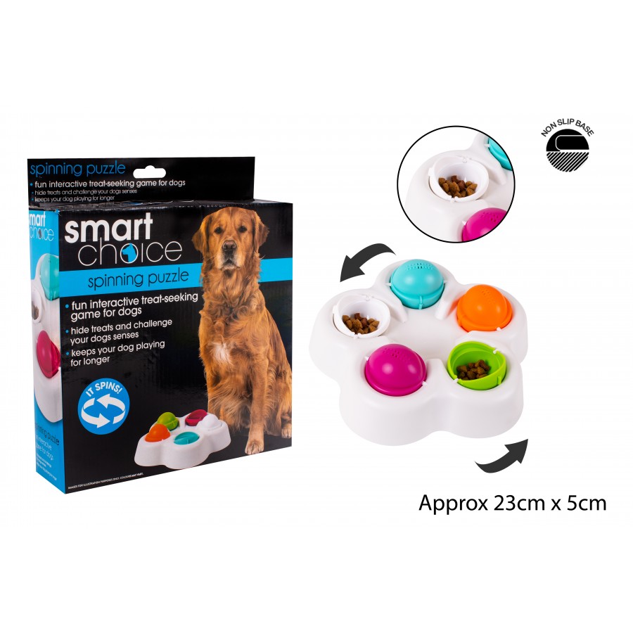 Smart Choice Interactive Dog Toys Bone Paw Spin Puzzle Treat Games Ball  Launcher