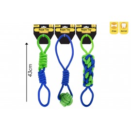 ROPE TUG DOG TOY 3 ASSORTED DESIGNS