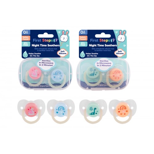 First Steps Night-time Soother & Steriliser Box 2 Pack