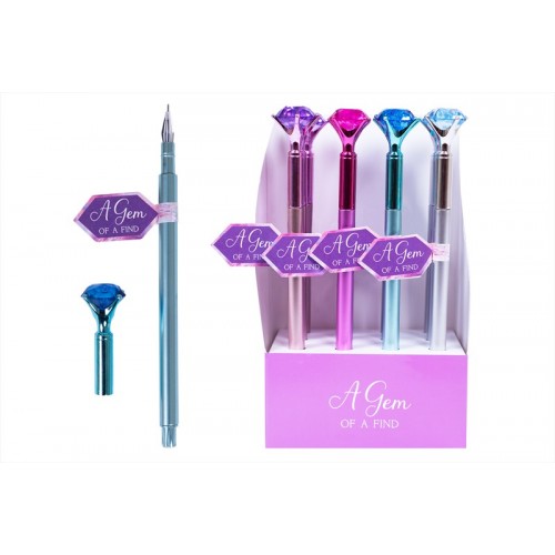 Fashion Stationery JEWEL STYLE PEN FOUR COLOURS IN A PDQ