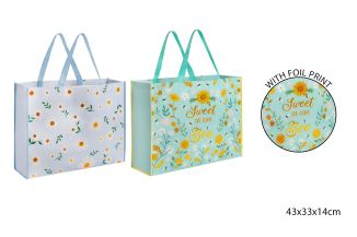 Coco & Gray Shopping Bag Foil Print  2 X Bee & Daisy