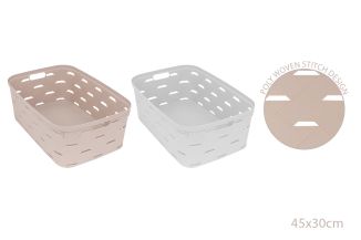 D-Clutter X Large Poly Woven Stitch Basket 2 Col 45x30x16cm