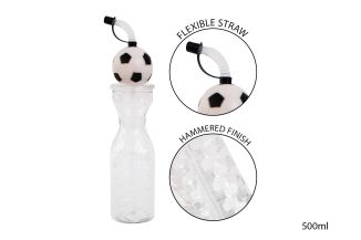 FOOTBALL DRINKING BOTTLE & FLEXI STRAW