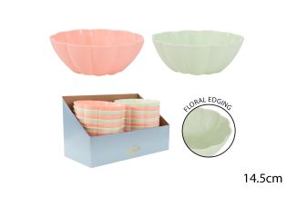 FLORAL PICNIC BOWL IN CDU 14.5CM 2COLS