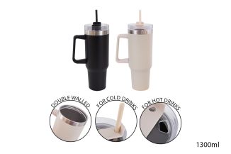 Mad About Mugs Double Wall Travel Tumbler 40oz Blk Wht