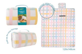 PICNIC RUG PLUSH WITH PE BACK 120CM X 140CM