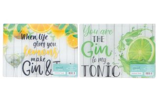 Coco & Gray Gin Glass Worktop Saver 2 Assorted Designs