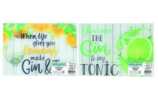 Coco & Gray Gin Glass Worktop Saver 2 Assorted Designs