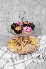 RSW Glass 2 Tier Cake Stand 18x23cm