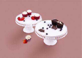 CAKE STAND WHITE ONLY 28X17CM