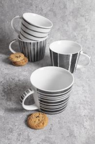 Mad About Mugs Small Conical Black Stripe Mug 4 Assorted Designs