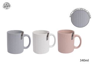MUG 10OZ MATT RIB WITH SPECKLE 3 COL