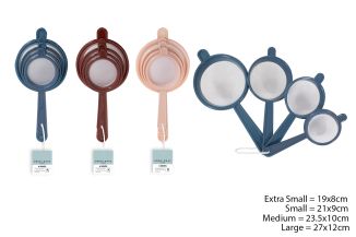 SET OF 4 SIEVES - 3 ASSORTED COLOURS