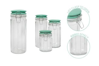 Coco & Gray Fluted Glass Canister Ceramic Lid 1450ml