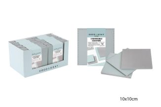 Coco & Gray Reversible Coasters 10x10cm Pk4 In Cdu