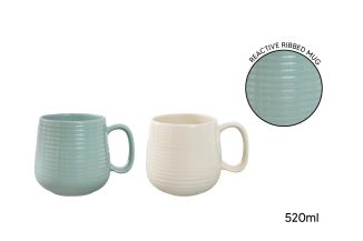 Reactive Ribbed Mug 520ml 2col