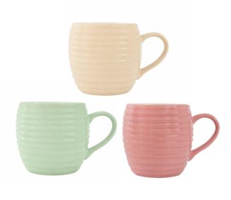 Ribbed Mug 350ml - 3 Assorted Colours