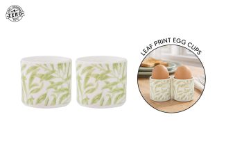 Leaf Print Egg Cups - Set Of 2