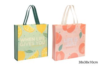 RSW Shopping Bag 38x38x10cm 2 Designs Lemon & Peach