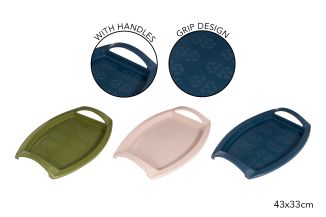 Coco & Gray Tray With Handles 43x33cm 3 Cols