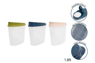 RSW Dry Food Storage Container 1.8l 3 Assorted Colours