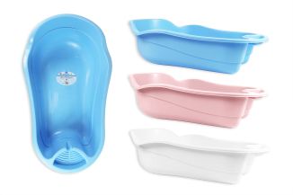 First Steps Plastic Baby Bath 3 Assorted Colours