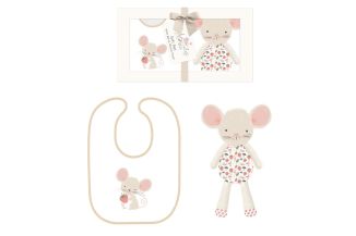 Hugs & Kisses Garden Tales  Bib & Teddy Set