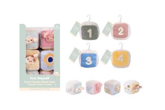 MY FIRST PLUSH CUBE TOY 4 ASSORTED DESIGNS 