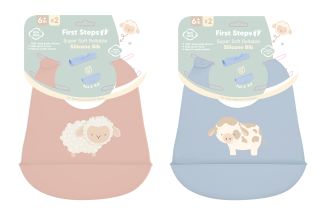First Steps  Silicone Feeding Bib 24 X 27cm