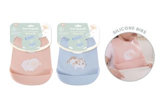  SILICONE FEEDING BIB 24 X 27CM