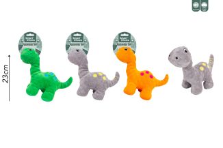 Smart Choice Squeaky Plush Dinosaur Dog Toy 3 Assorted Colours