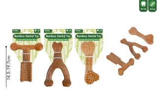 Smart Choice Dental Bamboo Dog Toy 3 Assorted Shapes