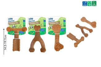 DENTAL BAMBOO DOG TOY 3 ASSORTED SHAPES