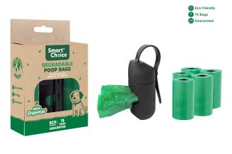 Smart Choice Degradable Dog Waste Bags & Dispenser 5 Pack