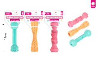 SMALL DOG/PUPPY RUBBER BATON TOY 3 ASSORTED