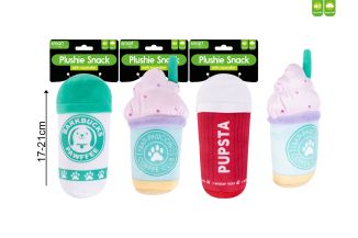 Smart Choice Squeaky Coffee Cup Plush Dog Toy