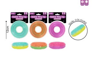 RUBBER RING DOG TOY WITH FLASH & SQUEAK