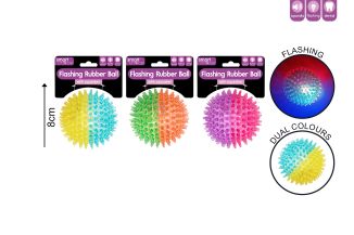 Smart Choice Flashing Squeaky Rubber Dog Ball 3 Assorted