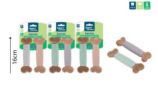 DENTAL BAMBOO FIBRE BONE DOG TOY 2 PACK