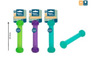 Smart Choice Squeaky Rubber Baton Dog Toy 3 Col