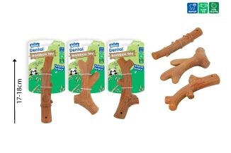DENTAL TEXTURED BAMBOO DOG TOY 3 ASST