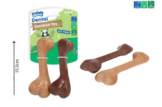 DENTAL BAMBOO BONE DOG TOY 2 PACK