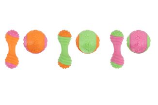 Smart Choice Small Dog/puppy Squeaky Rubber 2 Pack 3 Col
