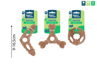 DENTAL BAMBOO SHAPE DOG TOY 3 ASST