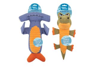 Smart Choice Tough Squeaky Plush Shark/croc Dog Toy