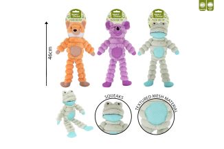 Smart Choice Squeaky Plush Long Animal Dog Toy 3 Asst