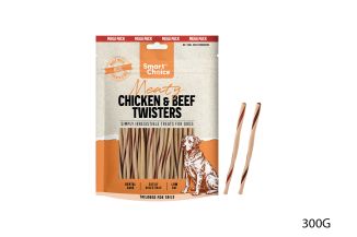 CHICKEN & BEEF TWIST STICKS DOG TREAT 300G
