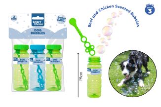 SCENTED PET BUBBLES 3 PACK (BEEF / CHICKEN)