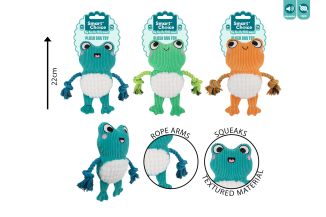 SQUEAKY PLUSH FROG SMALL DOG/PUPPY TOY