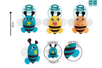 SQUEAKY PLUSH BEE SMALL DOG/PUPPY TOY